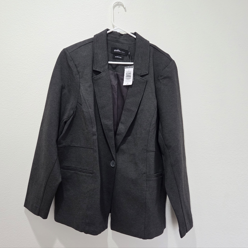 Studio By Torrid The Future Is Yours Single Breasted Charcoal Blazer Size 3X